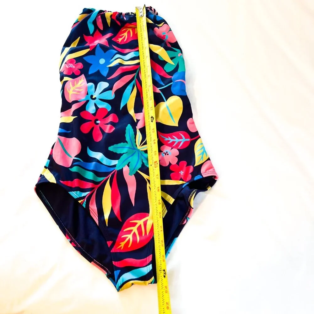Boden low back twist braid swimsuit Blue size 4